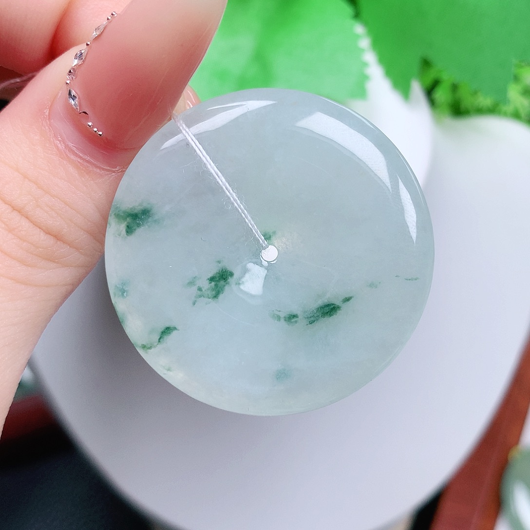 翡翠未镶嵌颈饰平安37.4-5.2