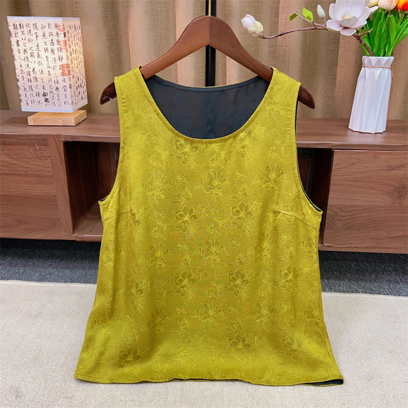 『锦书』2025新中式提花背心黄色吊带高级款时尚国风重磅日常背心