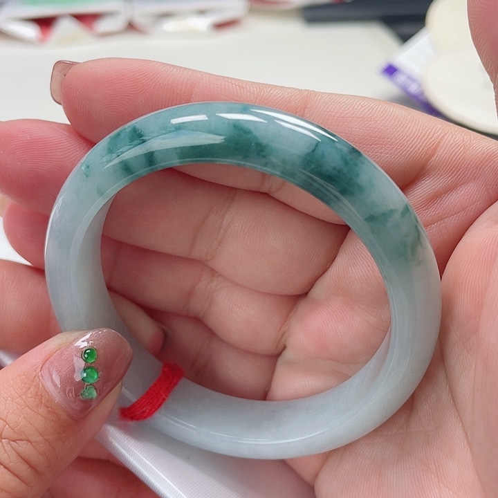 翡翠手镯未镶嵌缅甸翡翠手镯54圈