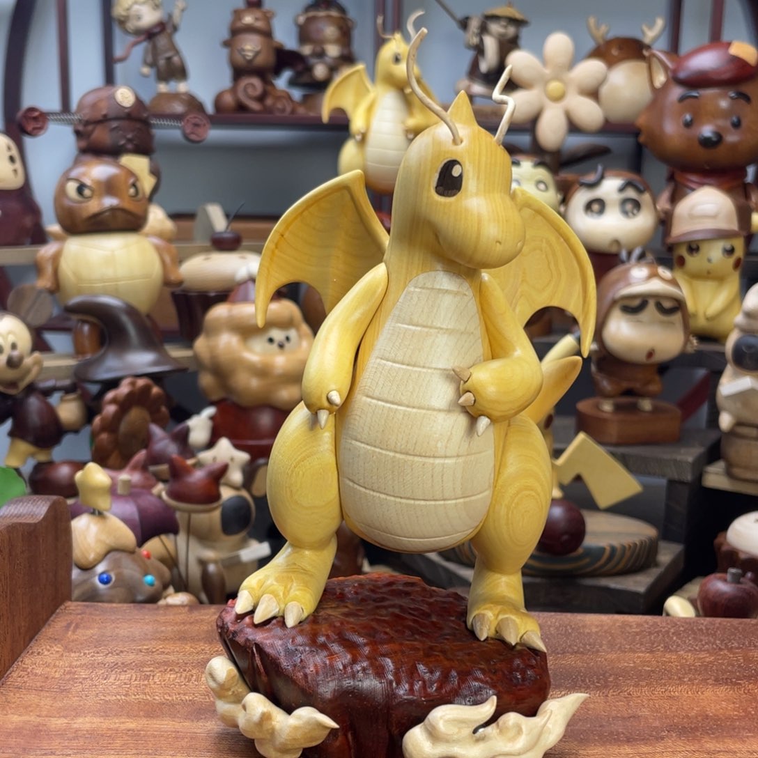 木快龙黄杨木摆件送胶水