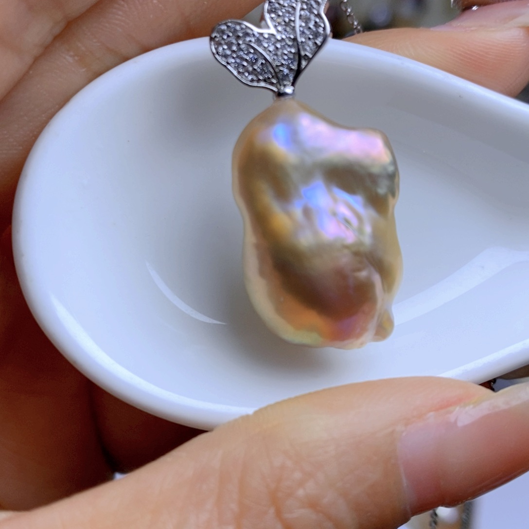 淡水珍珠吊坠合金