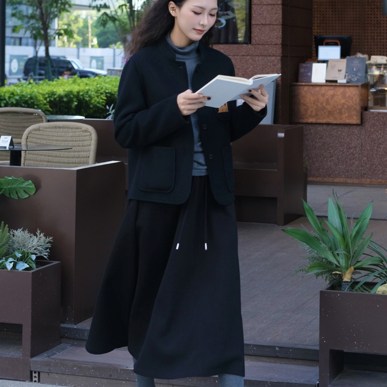 量感A字抽绳伞裙