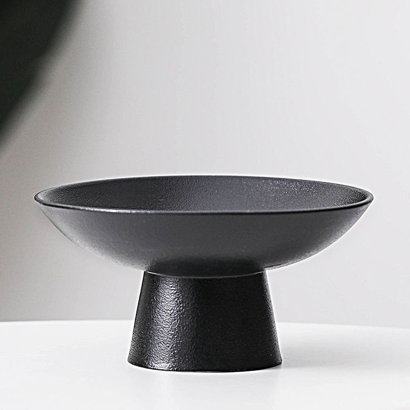 苔藓球树脂花盆水培植物盆栽绿植摆件中式高脚点心盘