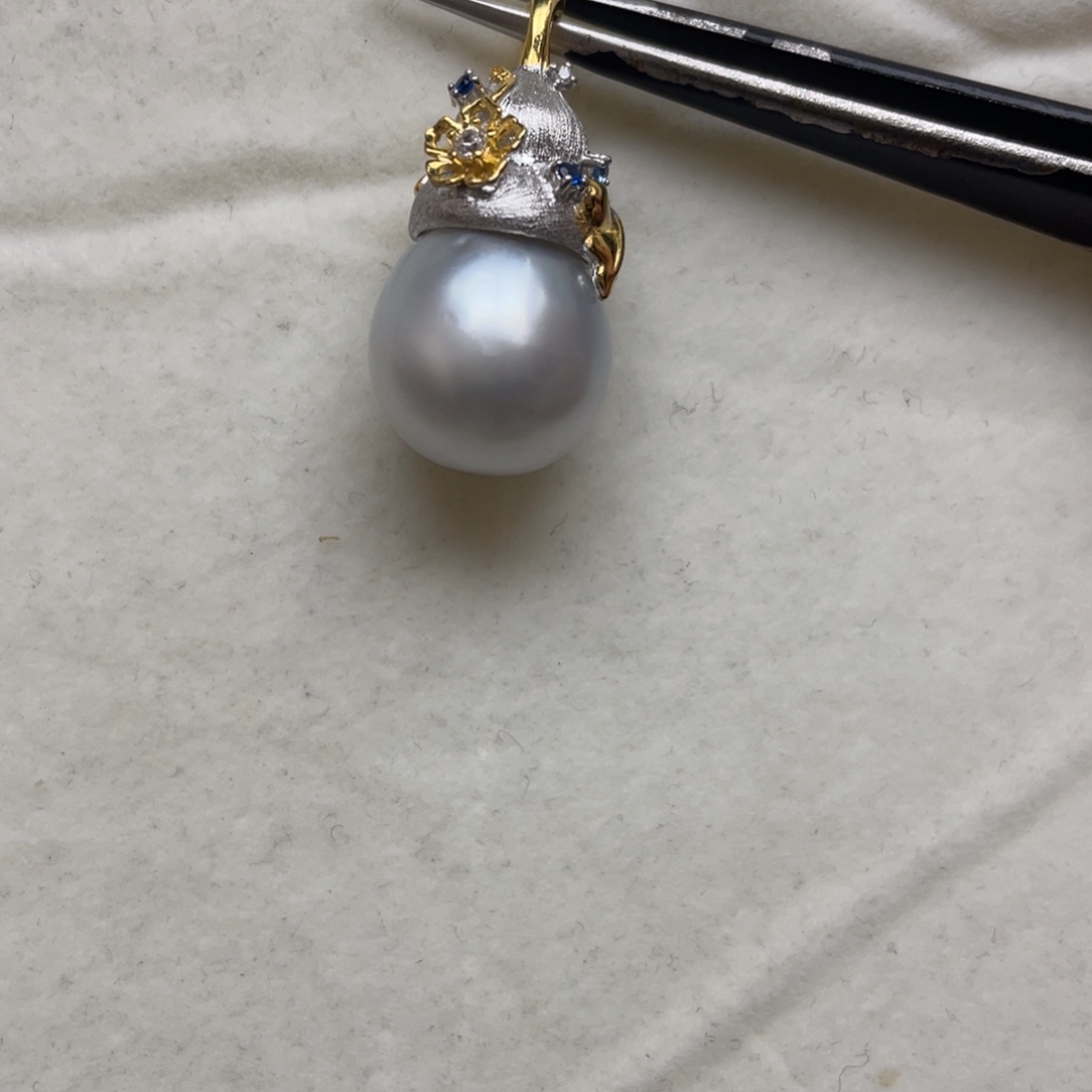吊坠(不含链)海水珍珠银S925镶嵌