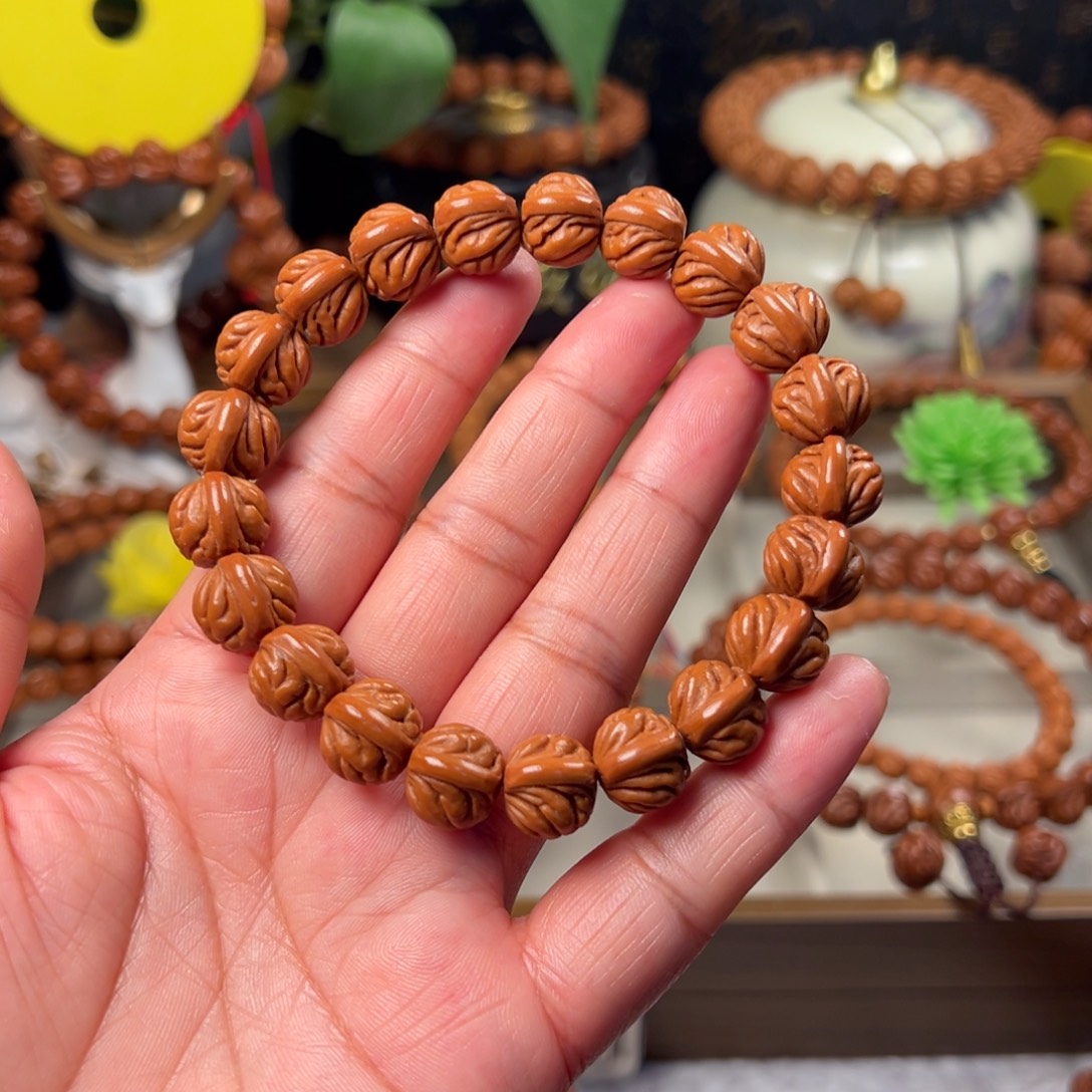 高***水手串桃核双脊龙手串12