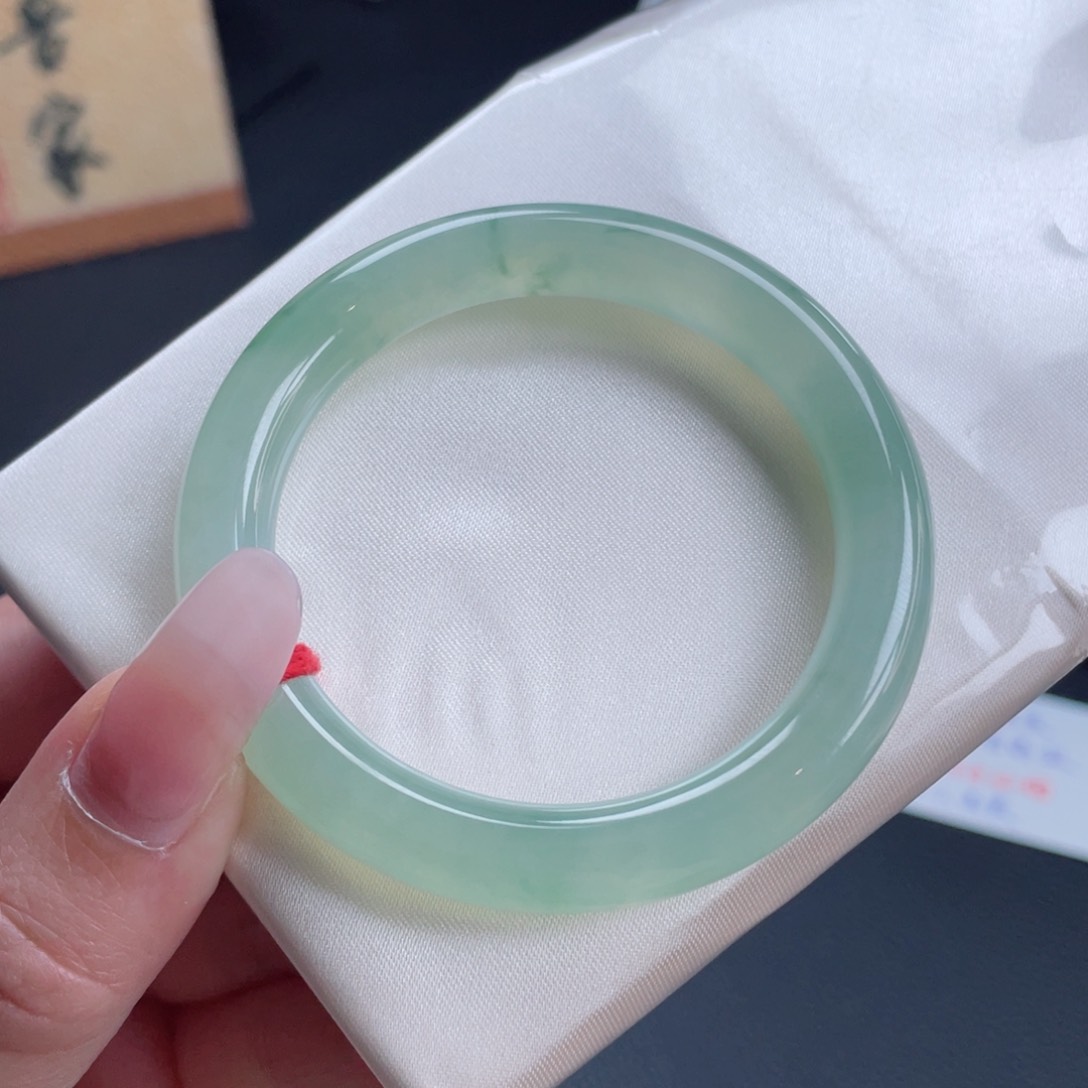 未镶嵌手镯翡翠50.0冰绿芙蓉 夏日氛围感 闭眼入5号