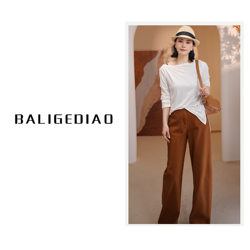 【冰城衫】定制优雅一字领上衣25011