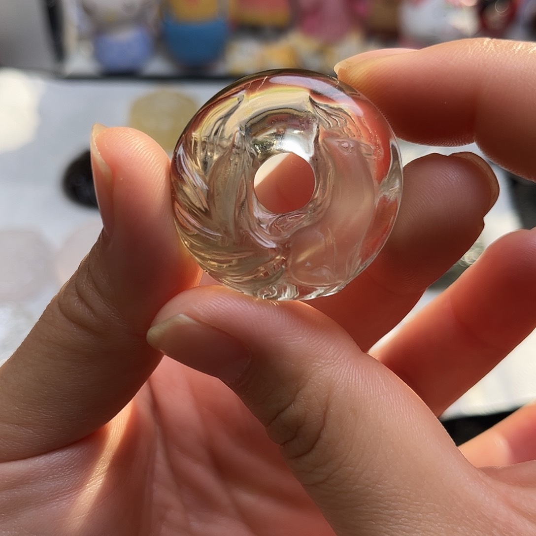 颈饰银S925镶嵌水晶茶水平安扣32