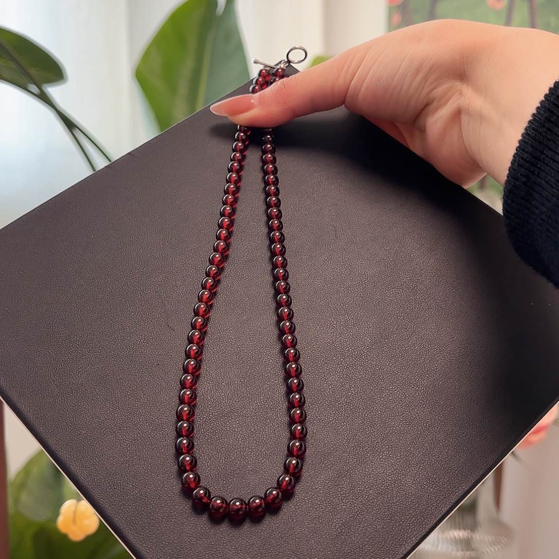 石榴石颈饰银S925镶嵌