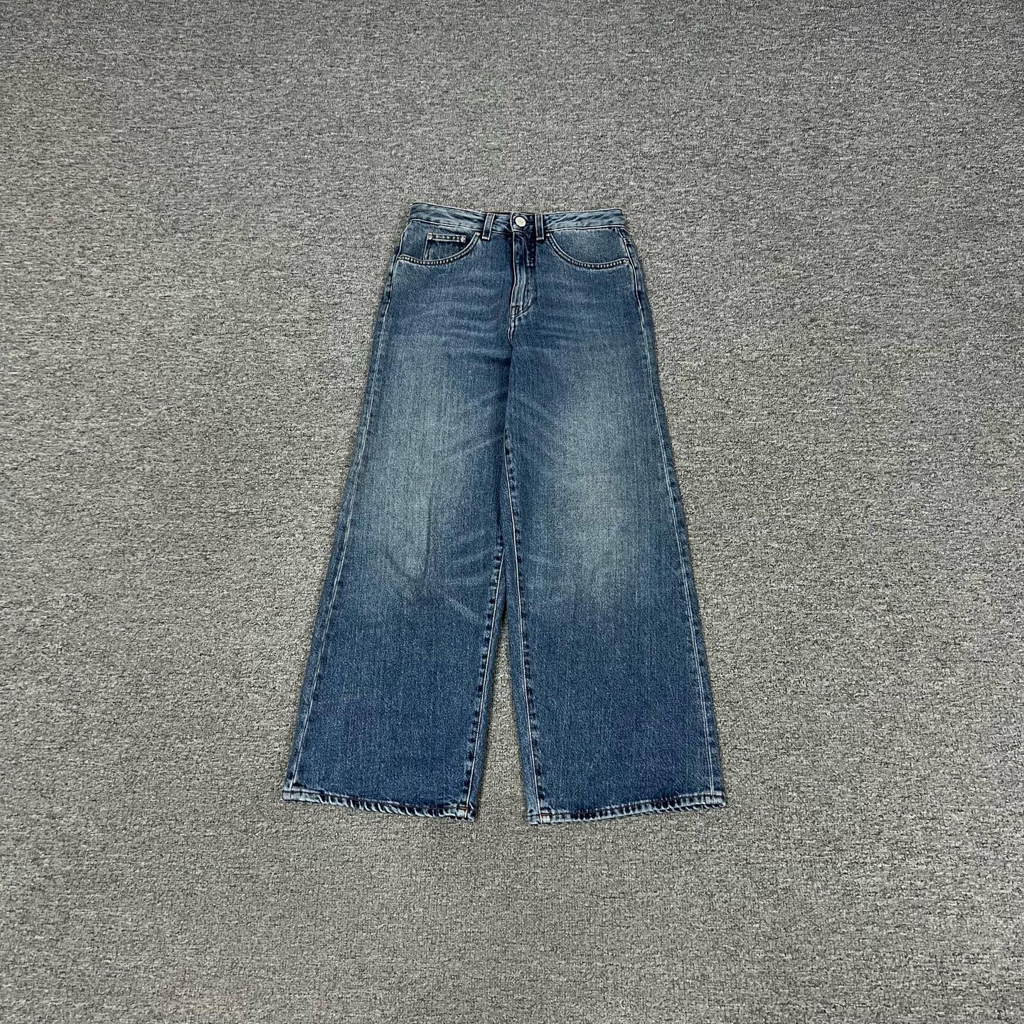 99新 AMIPARIS toteme 水洗复古蓝直筒牛仔裤 25码 99新