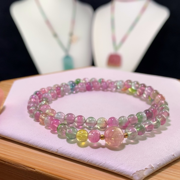 双色碧玺手链未镶嵌