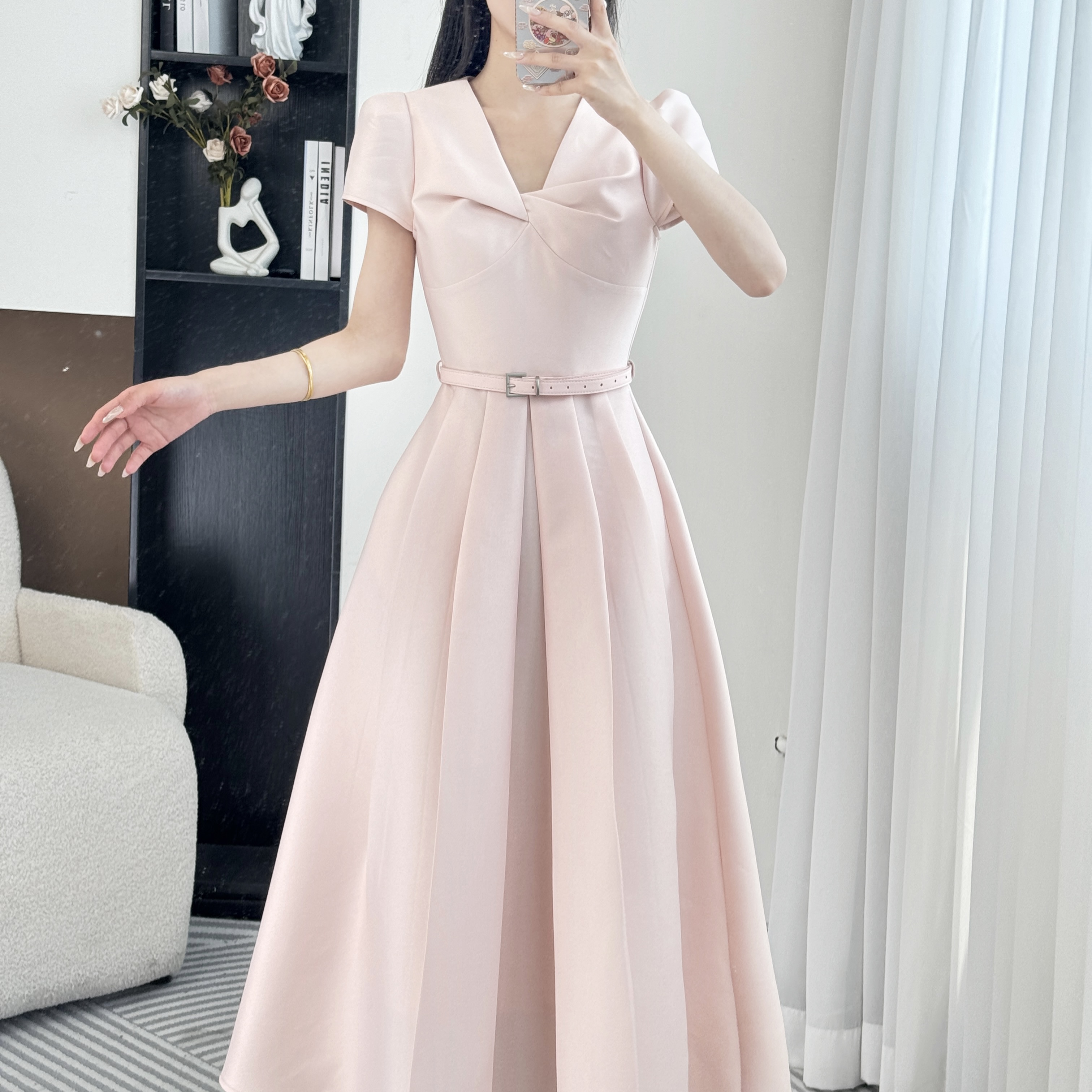 年终请沧2025年夏季新法式时尚长款简约百搭气质连衣裙 10475 QC