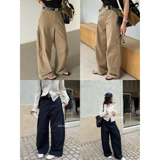【NO退NO换】配腰带工装风阔腿拖地休闲裤（JJ70859#）JVV