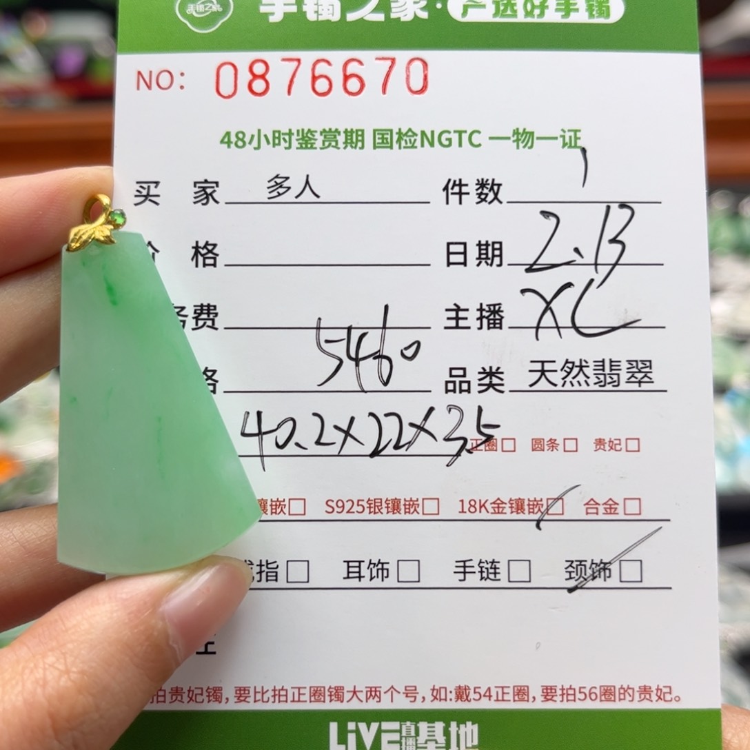【闪购商品】翡翠颈饰18K金镶嵌多人