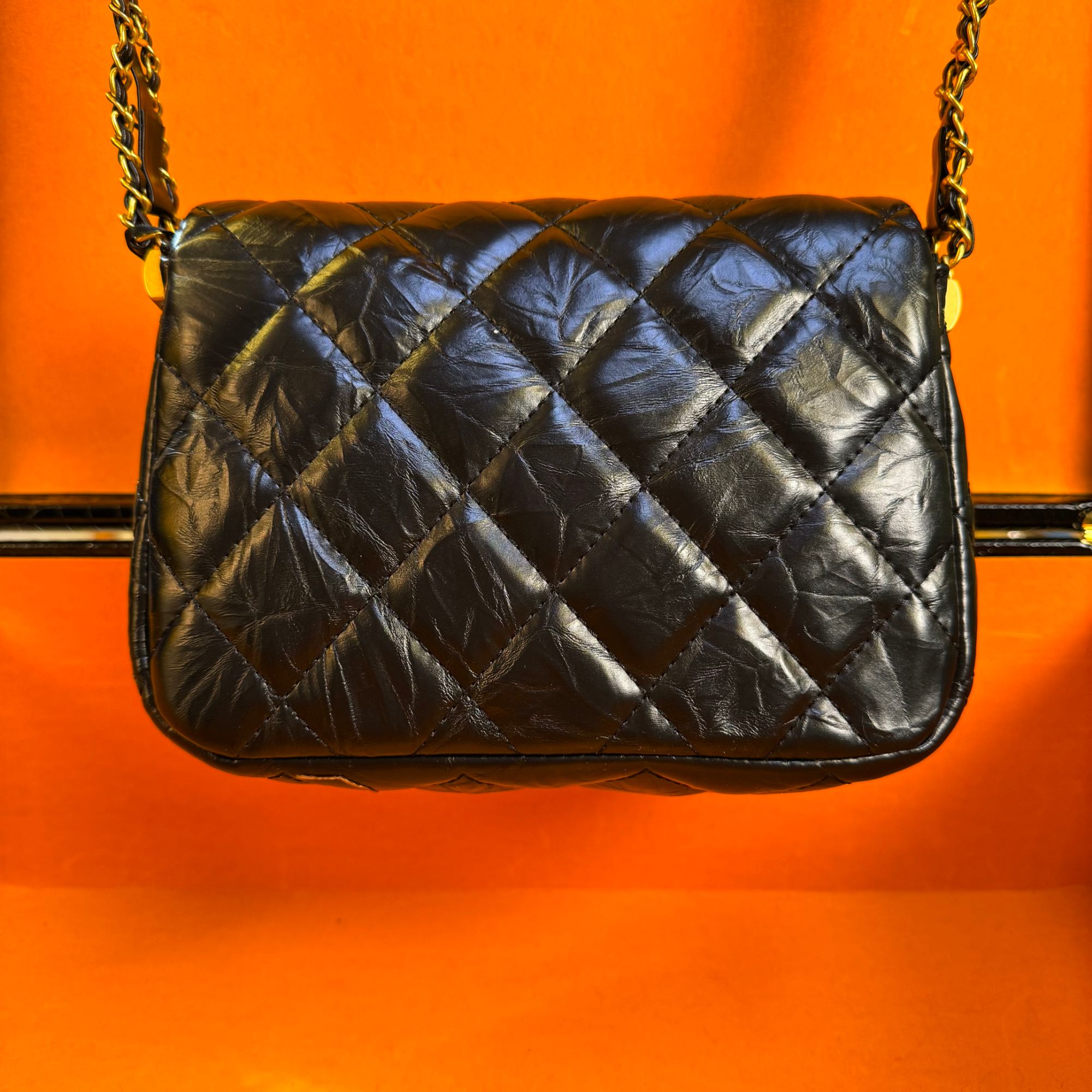 【X家 豆腐包】小羊皮小香风轻奢时尚百搭黑色单肩菱格包