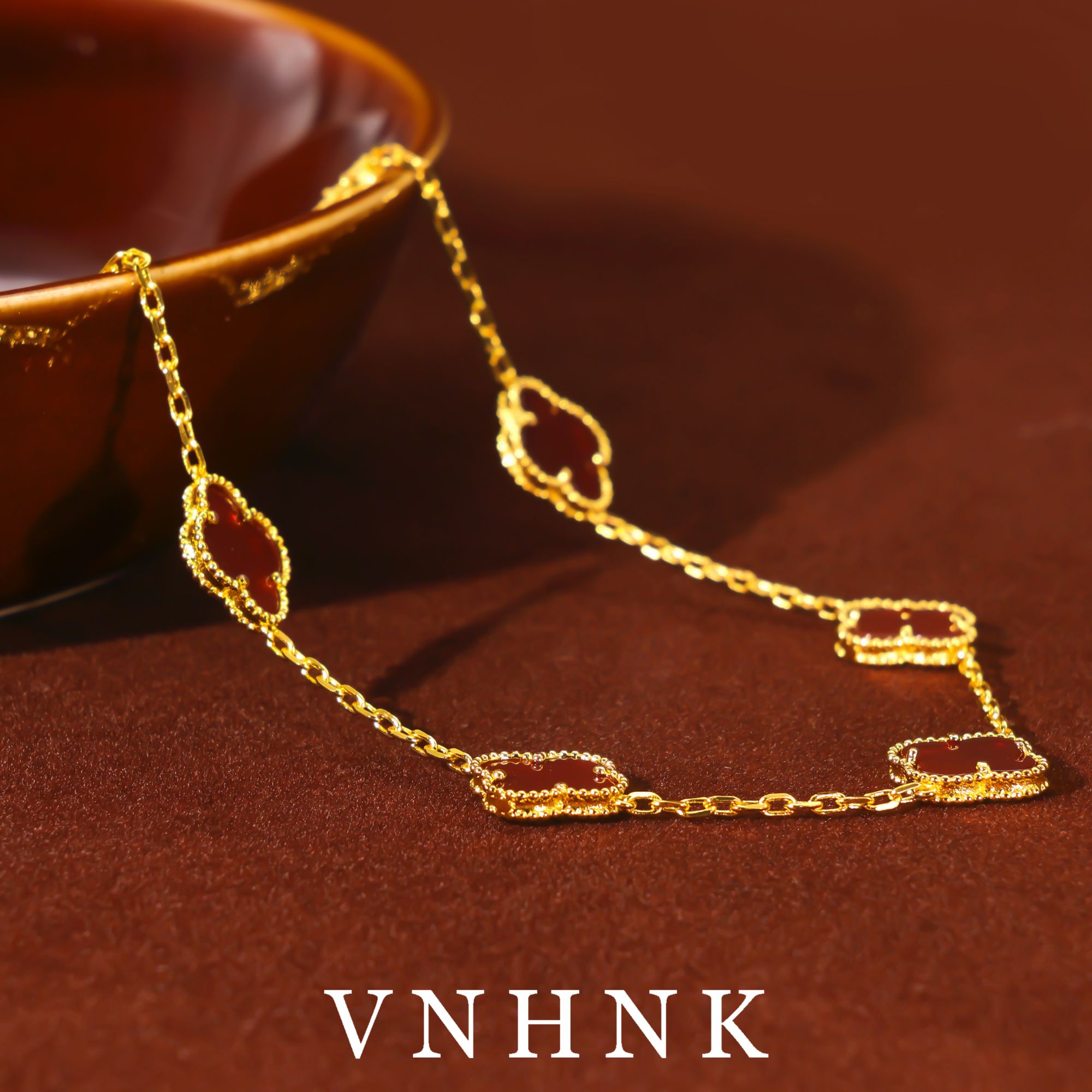 美可儿   E231   金色(47cm)气质小众红玉髓项链