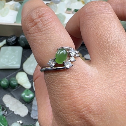 和田玉（碧玉）颈饰银S925镶嵌福利