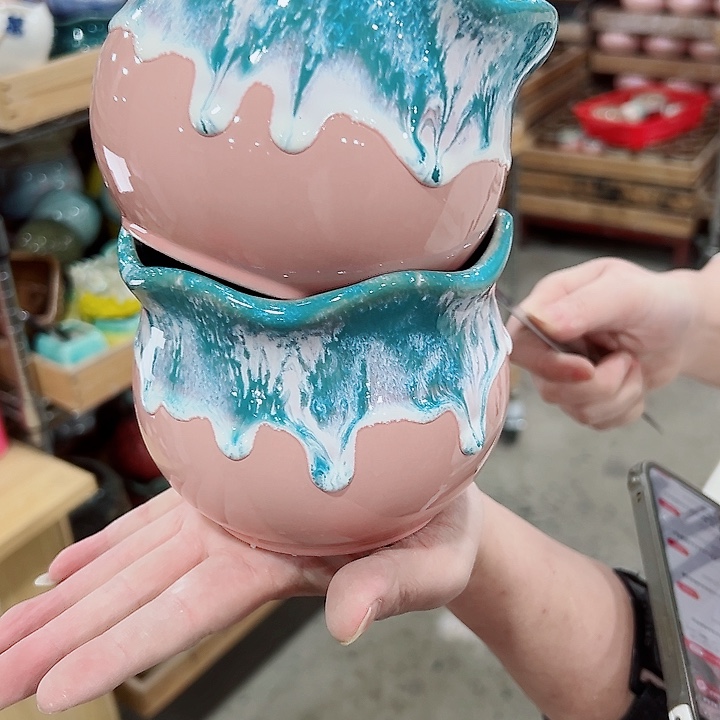 有孔.凑满10元发货多肉陶瓷花盆！