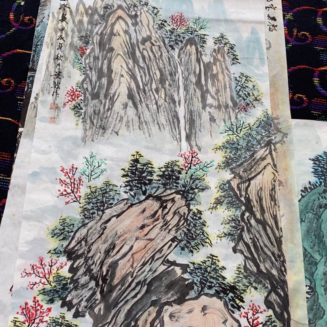 国画国画山水四尺138*68毛英波 琪