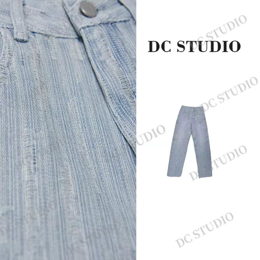 Syan【云水谣】早秋新款休闲百搭高腰显瘦时尚简约牛仔裤