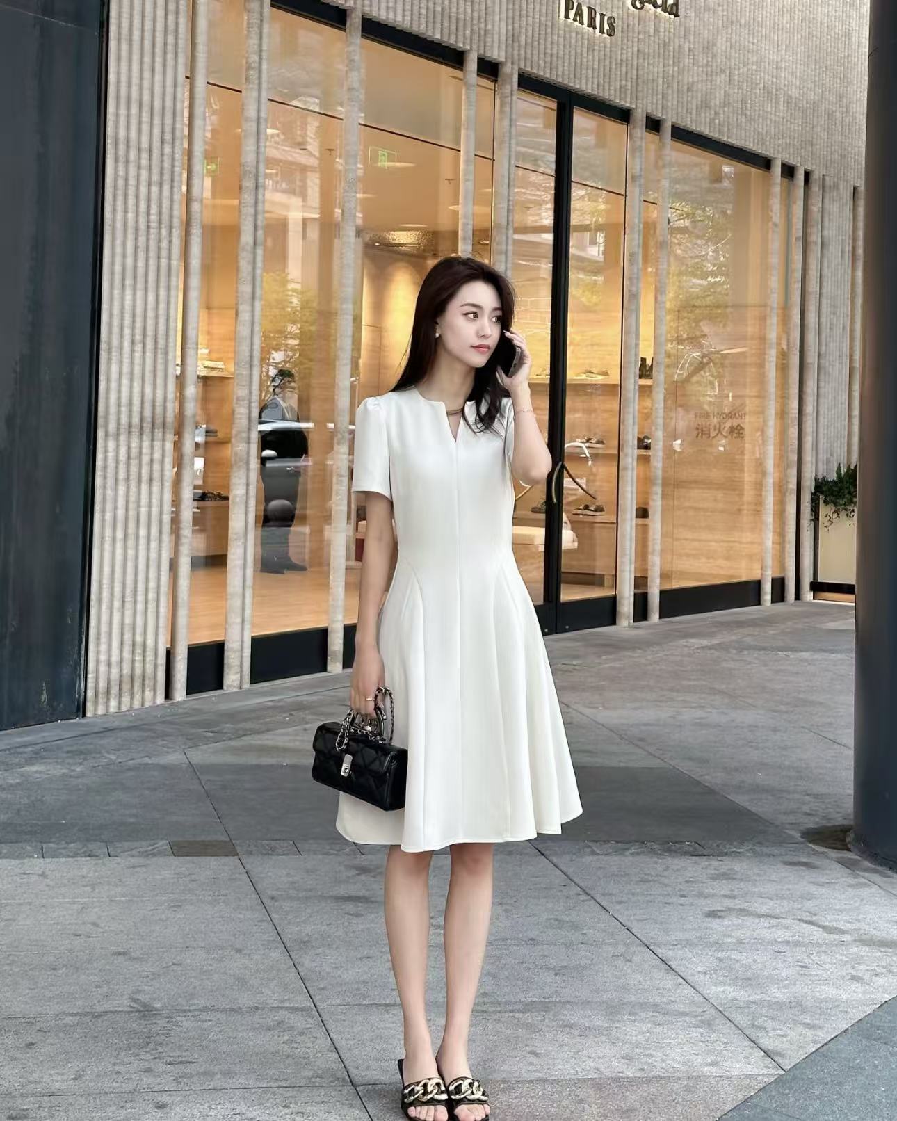 【杭州•意法】NN2401-时尚女装设计感连衣裙法式气质显瘦洋气百搭