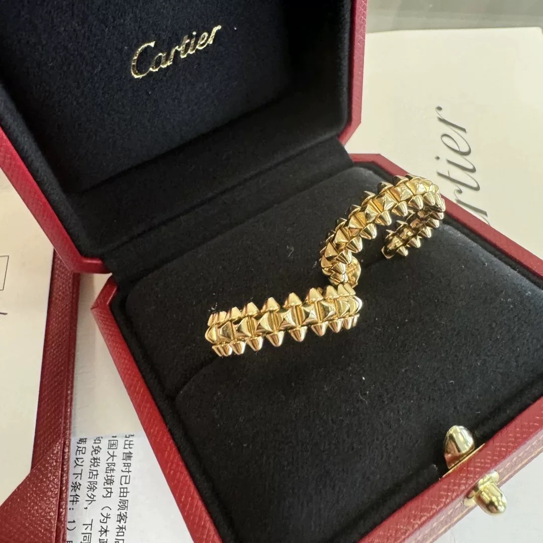 99新 Cartier/卡地亚 小花6珊 Clash 铆钉耳环 中号 玫瑰金 