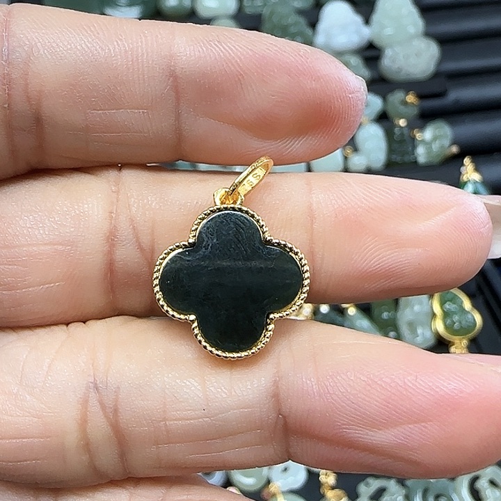 和田玉吊坠(不含链)银S925镶嵌