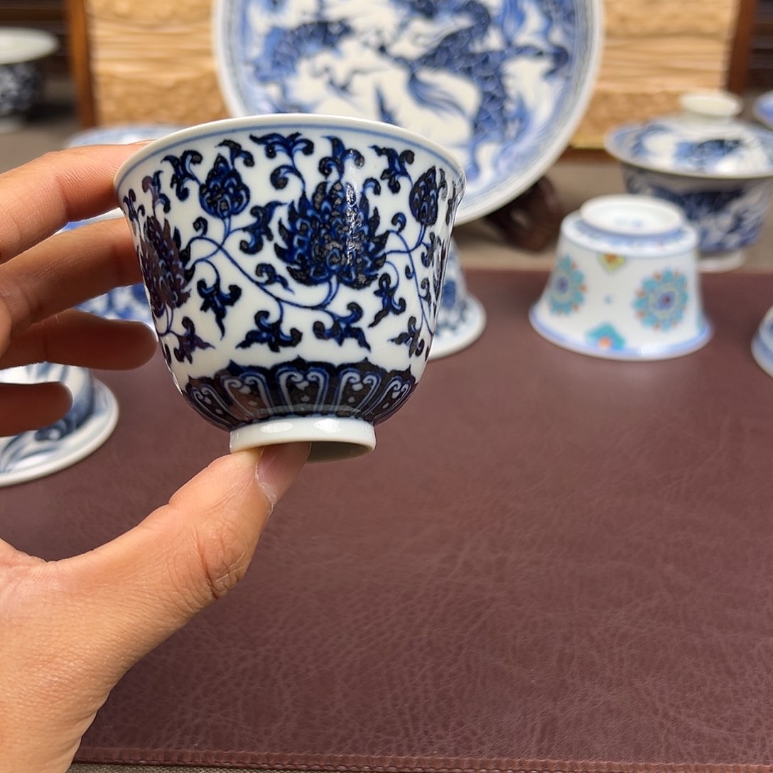 杯子景德镇闻香金刚莲闻香杯