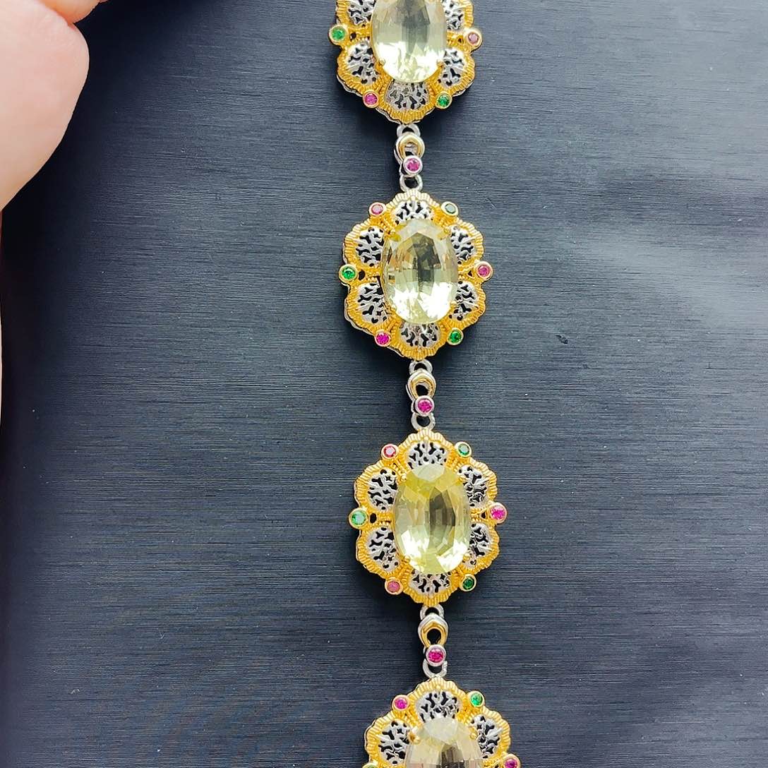 水晶手链银S925镶嵌天然