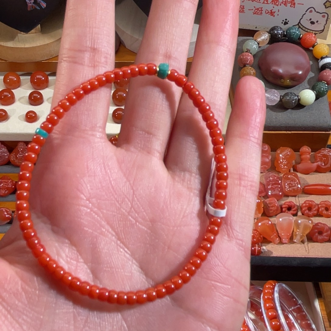 南红玛瑙未镶嵌老型单圈3.5