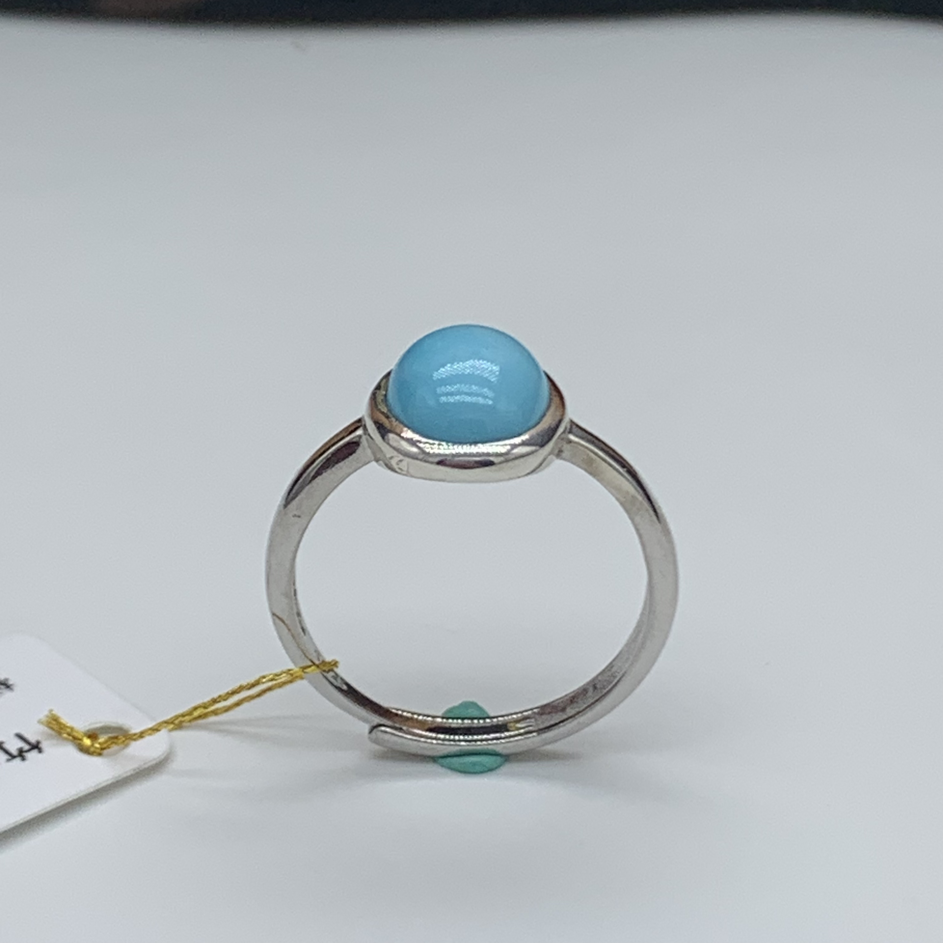 瑭颂湖北竹山原矿高瓷高蓝天然无科技无优化绿松石时尚精美戒指