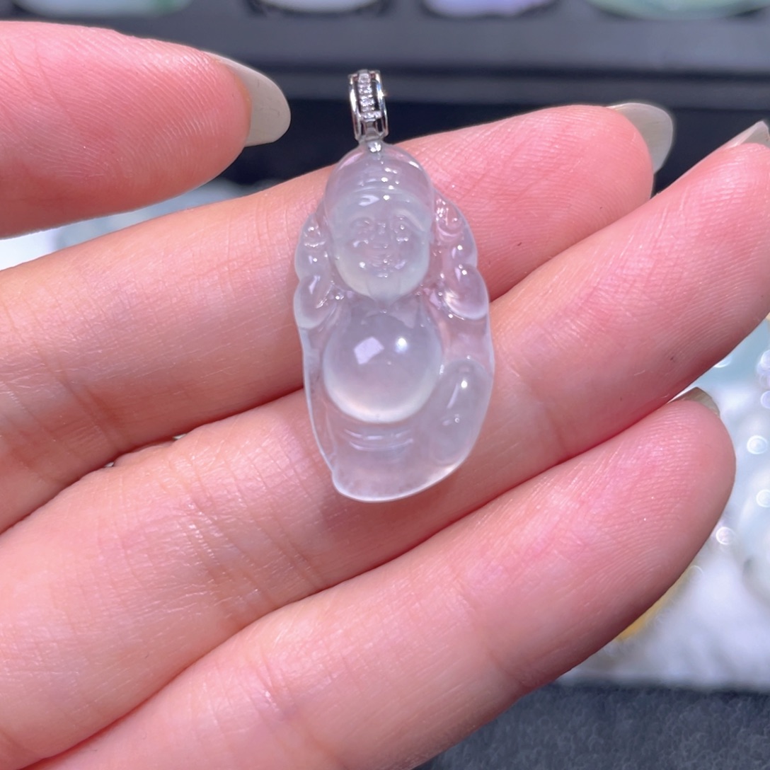 颈饰18K金镶嵌翡翠翡翠