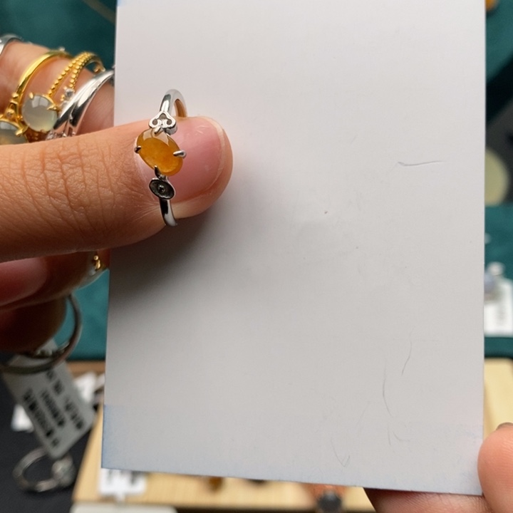 翡翠戒指银S925镶嵌1111