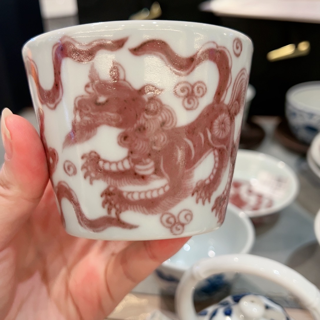 畅怀堂原矿釉里红杯杯杯