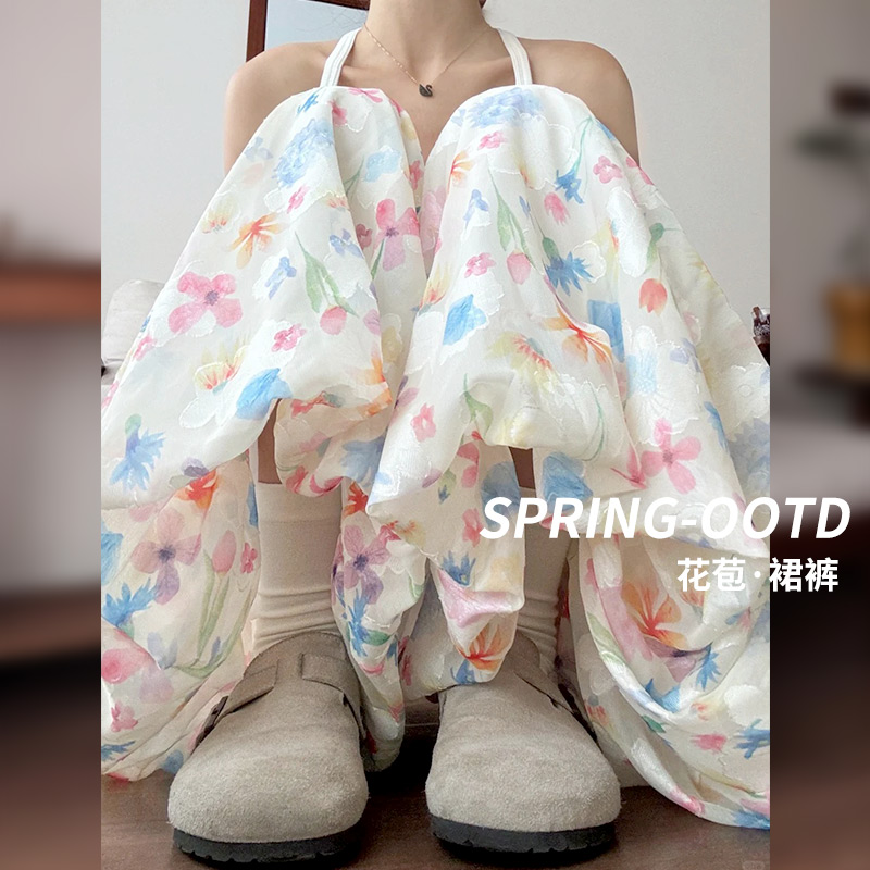 白色花苞裙半身裙女夏季大码胖mm梨形身材显瘦遮肚高腰a字蓬蓬裙