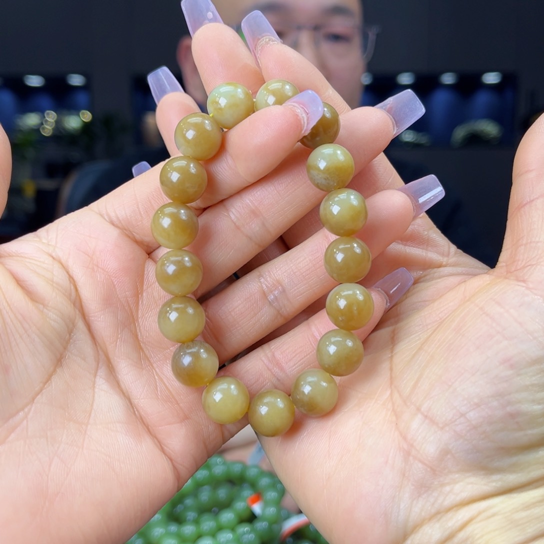 未镶嵌手串和田玉天然和田玉新疆且末金山糖料12