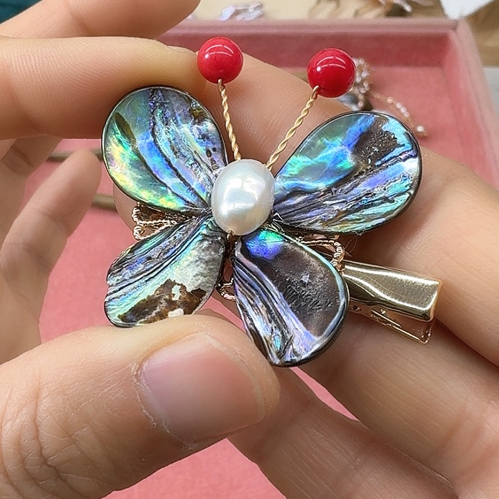 淡水珍珠发饰银S925镶嵌