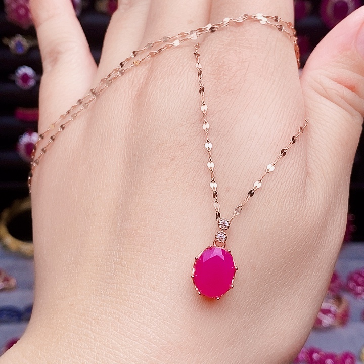 银S925镶嵌颈饰红宝石