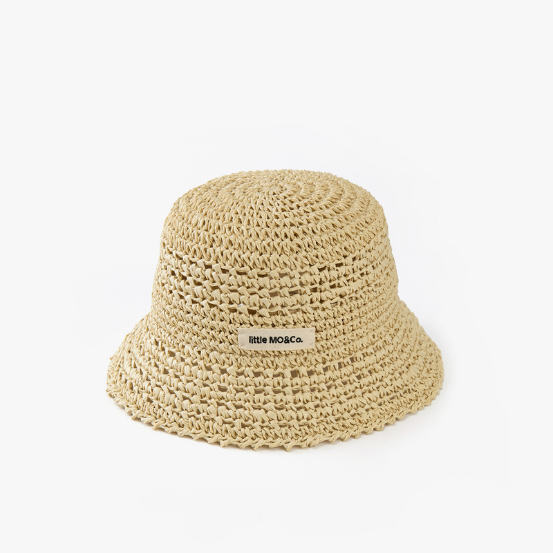 littlemoco童装25夏季男女童编织镂空法式遮阳渔夫帽#KBE2HAT003