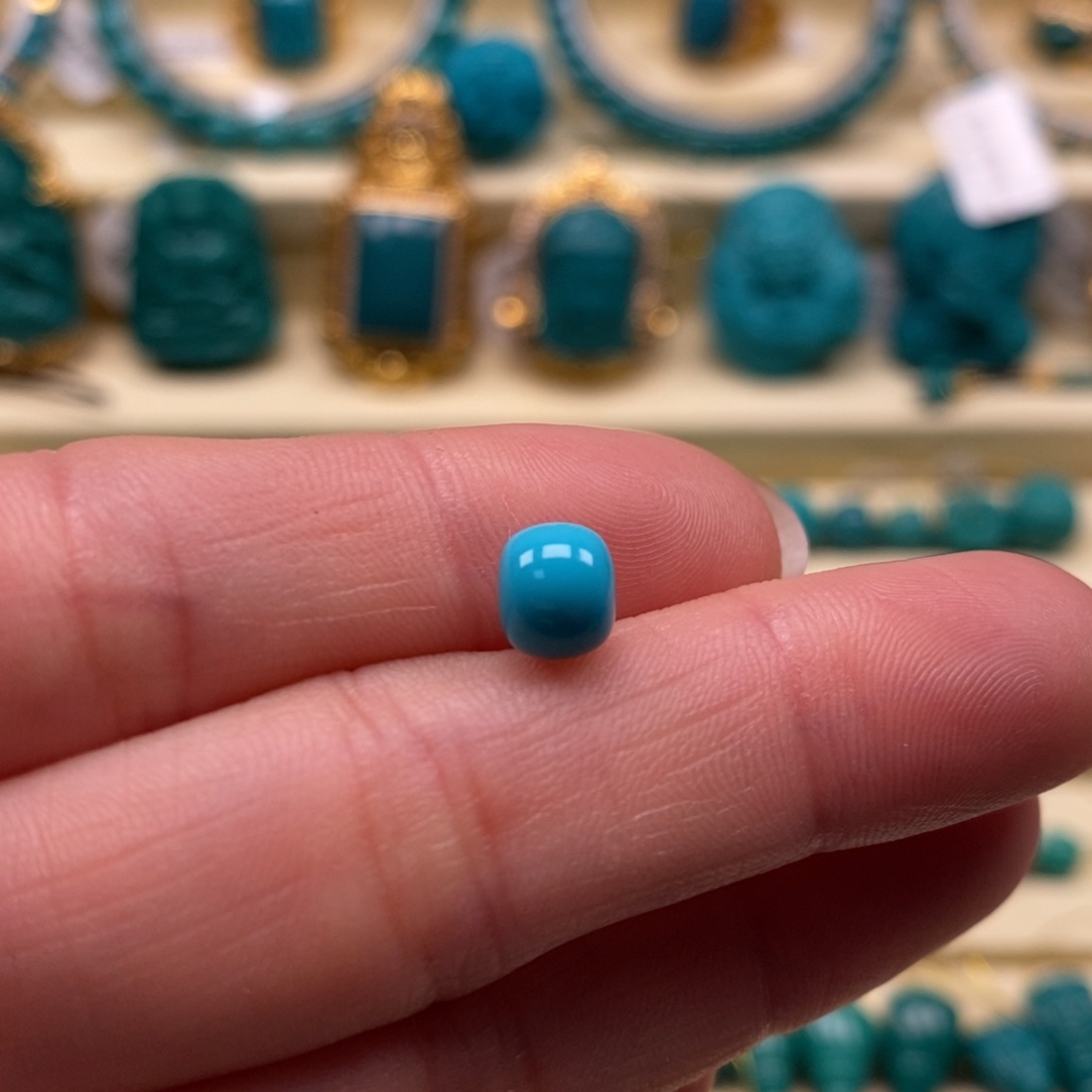 绿松石珠宝奇石未镶嵌直径6.7×5.7老型