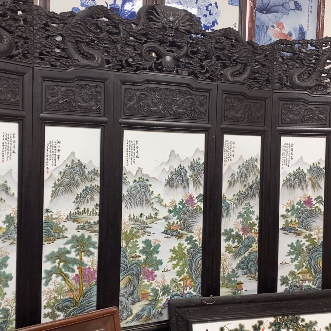 瓷片280*255 景德镇瓷板画柴窑烧制