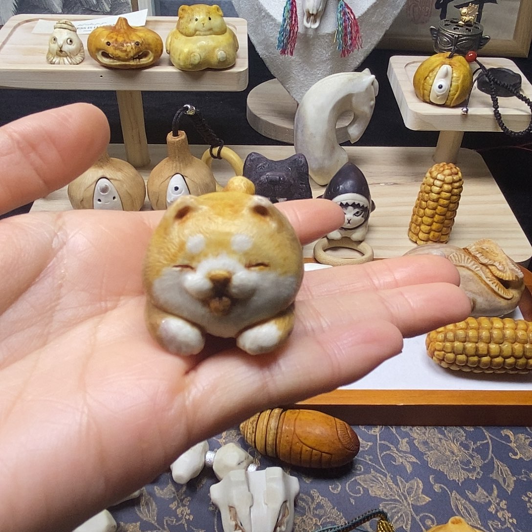 鹿骨手串/手链鹿角根付柴犬配饰