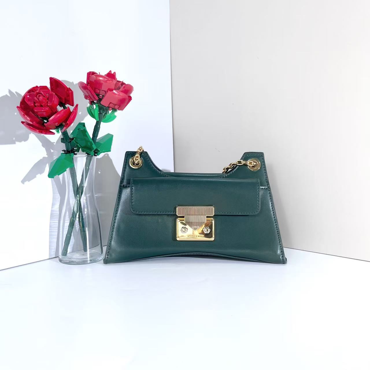 20782015深绿色S女士单肩手提包