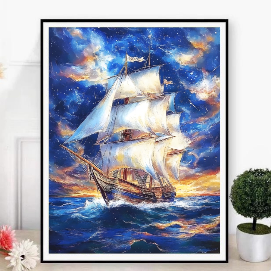 航海星河十字绣2024新款高级感年轻人轻奢客厅卧室孕妇解闷告高端