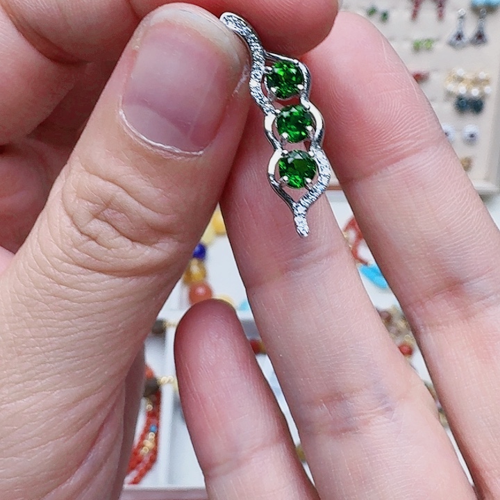 透辉石戒指958银S925镶嵌