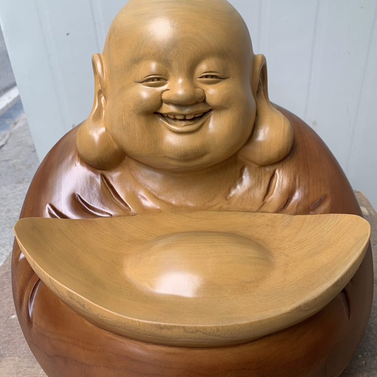 香樟木桌面摆件小弥勒