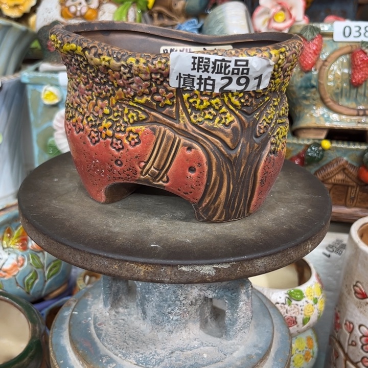 紫砂花盆粗陶材质多肉花盆