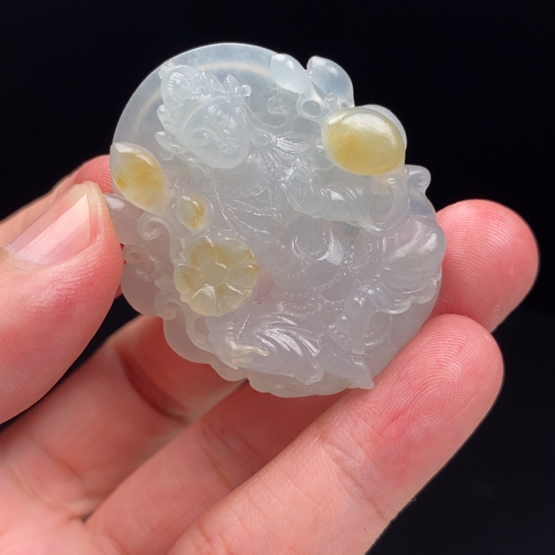 定制翡翠未镶嵌缅甸翡翠度母观音