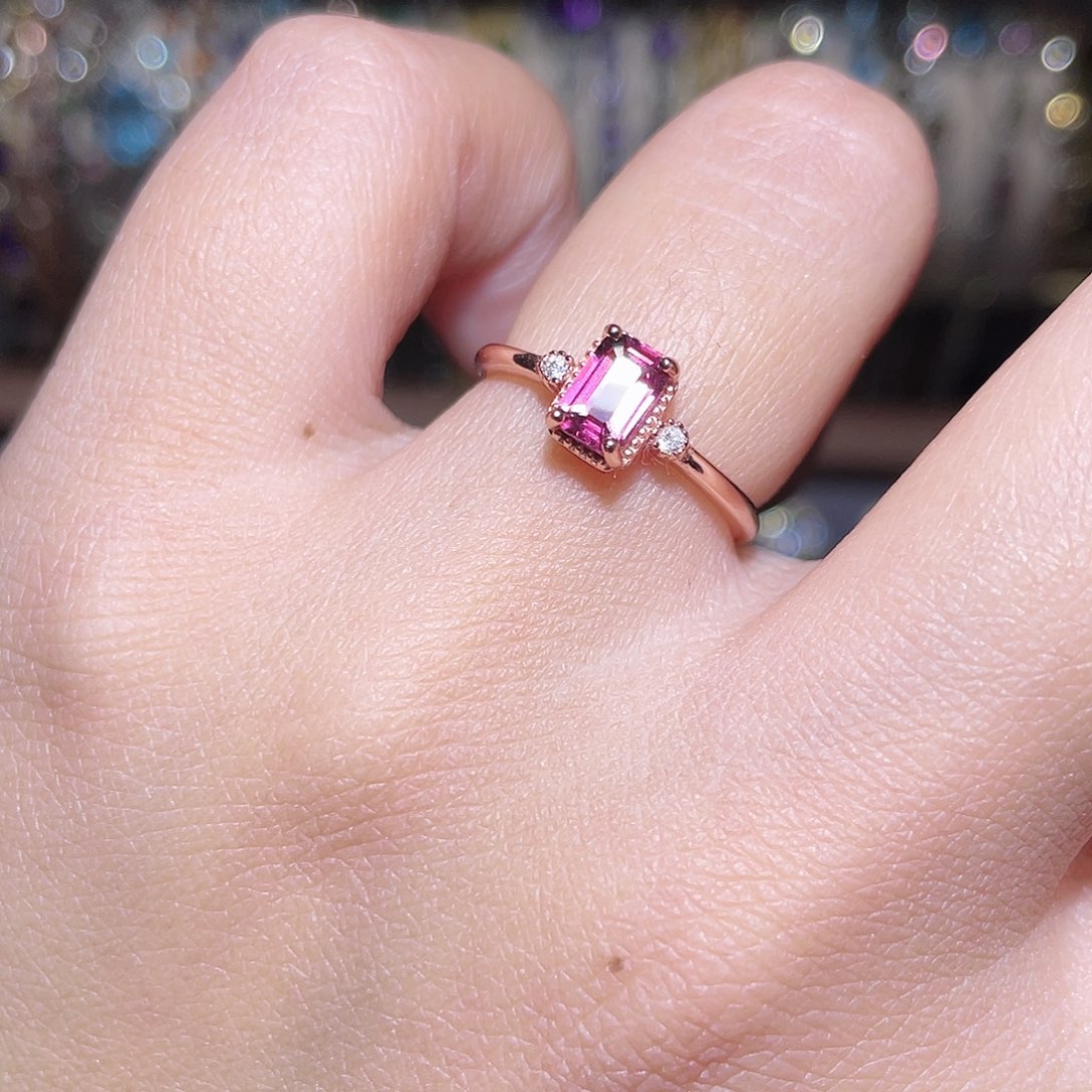 石榴石戒指银S925镶嵌