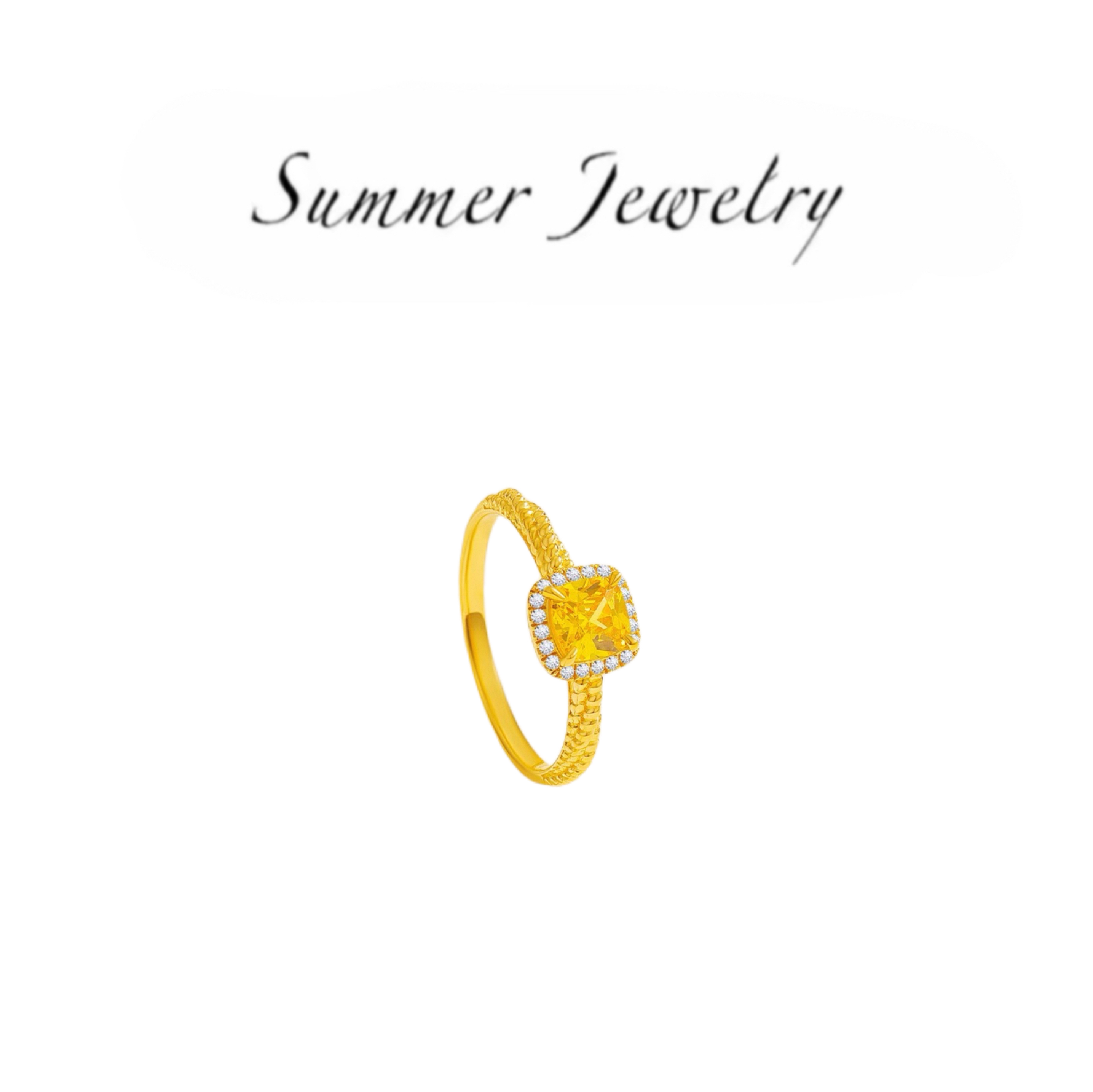 铜合金戒指 黄钻戒指轻奢时尚精致 S1845 